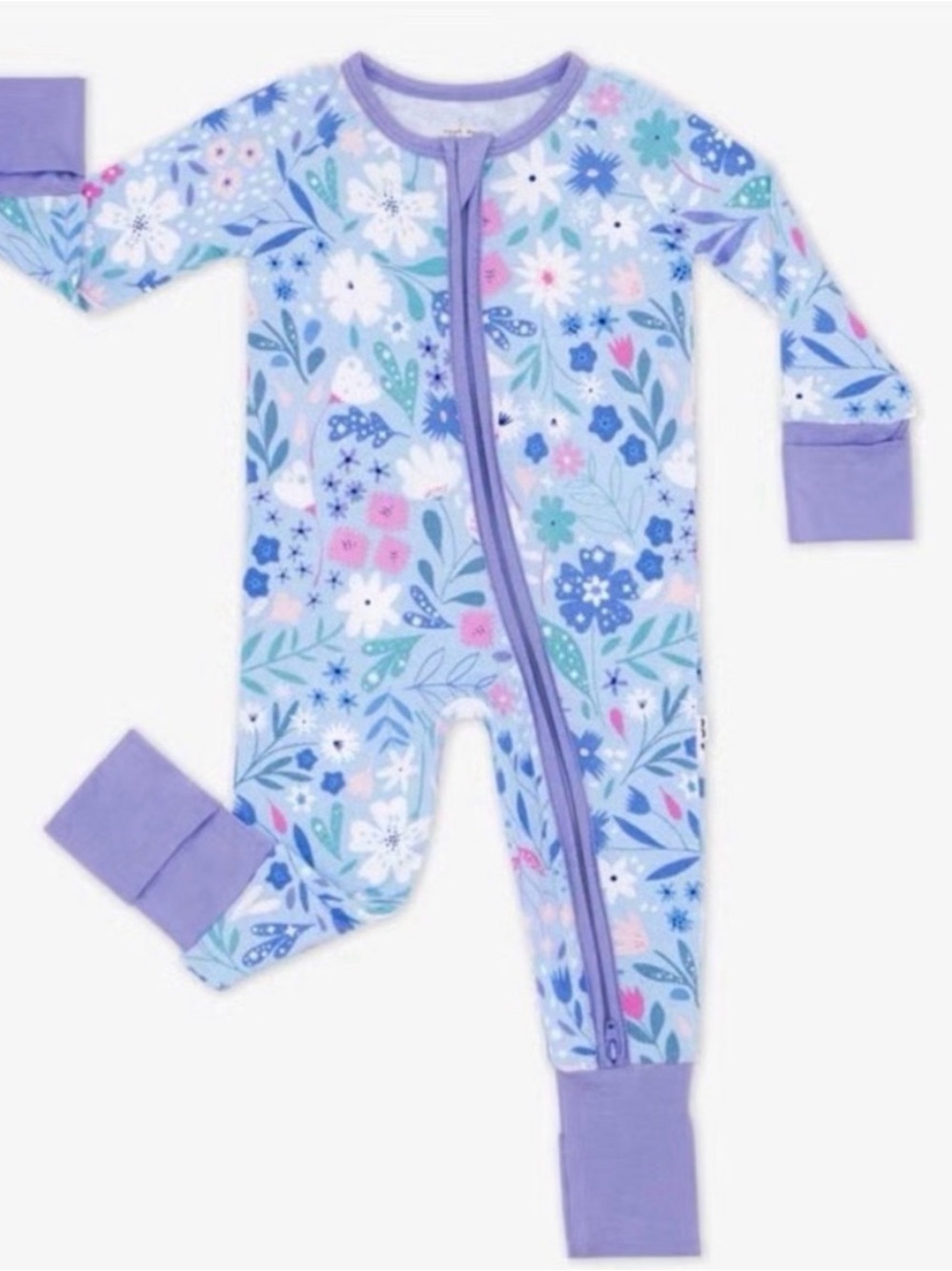 NWT! HARD TO FIND Little Sleepies Magical Meadow/Winter Floral zippy 6-12m